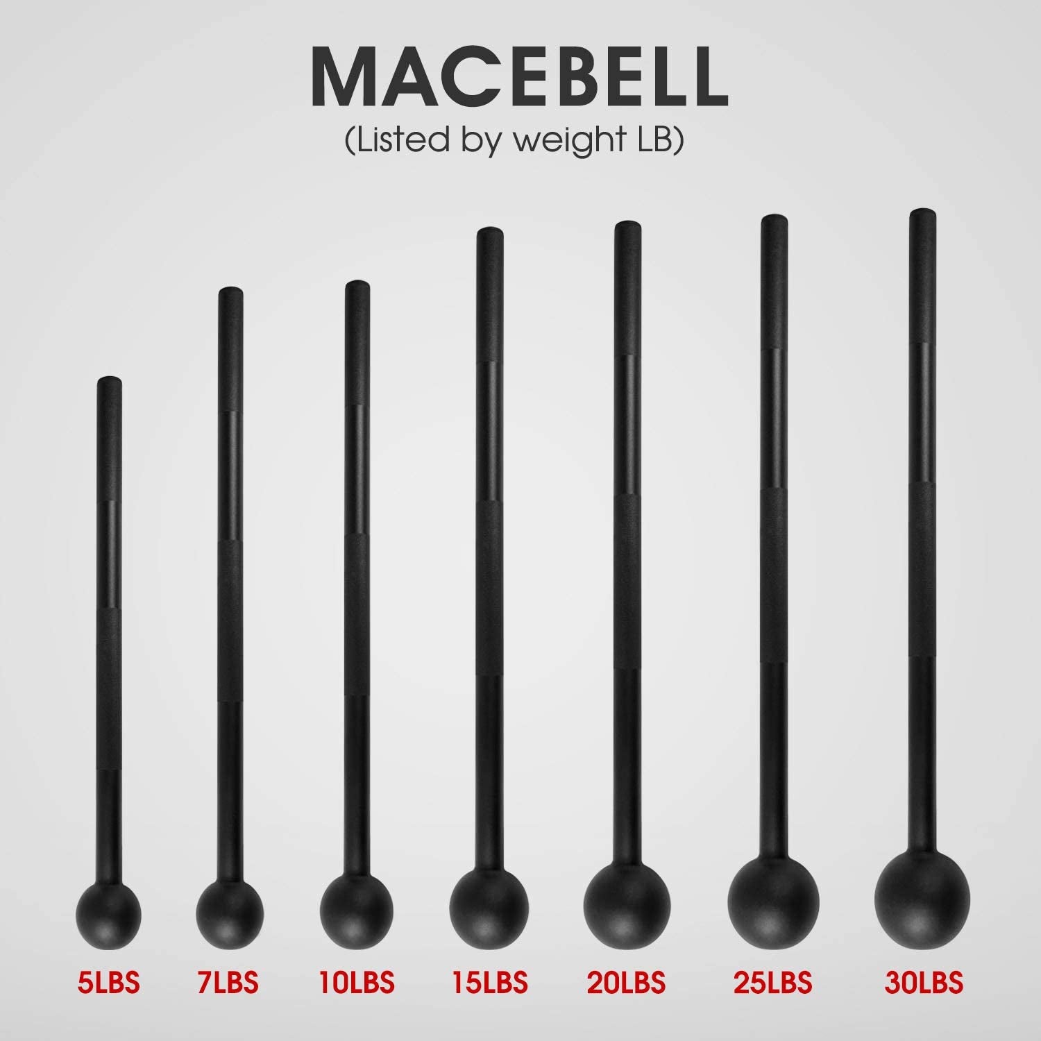 Steel Mace Bell for Strength Training - Support Full Body, Muscles, Shoulder, Grips & Forearms Workouts to Rehabilitation, Stretching 5, 7, 10, 15, 20, 25, 30Lb for Woman & Man