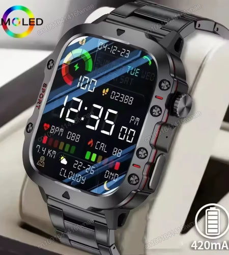 Original Men Smartwatch Flashlight Bluetooth Call Fitness Clock IP68 Waterproof Sports Men for Xiaomi Android Smart Watch 2024