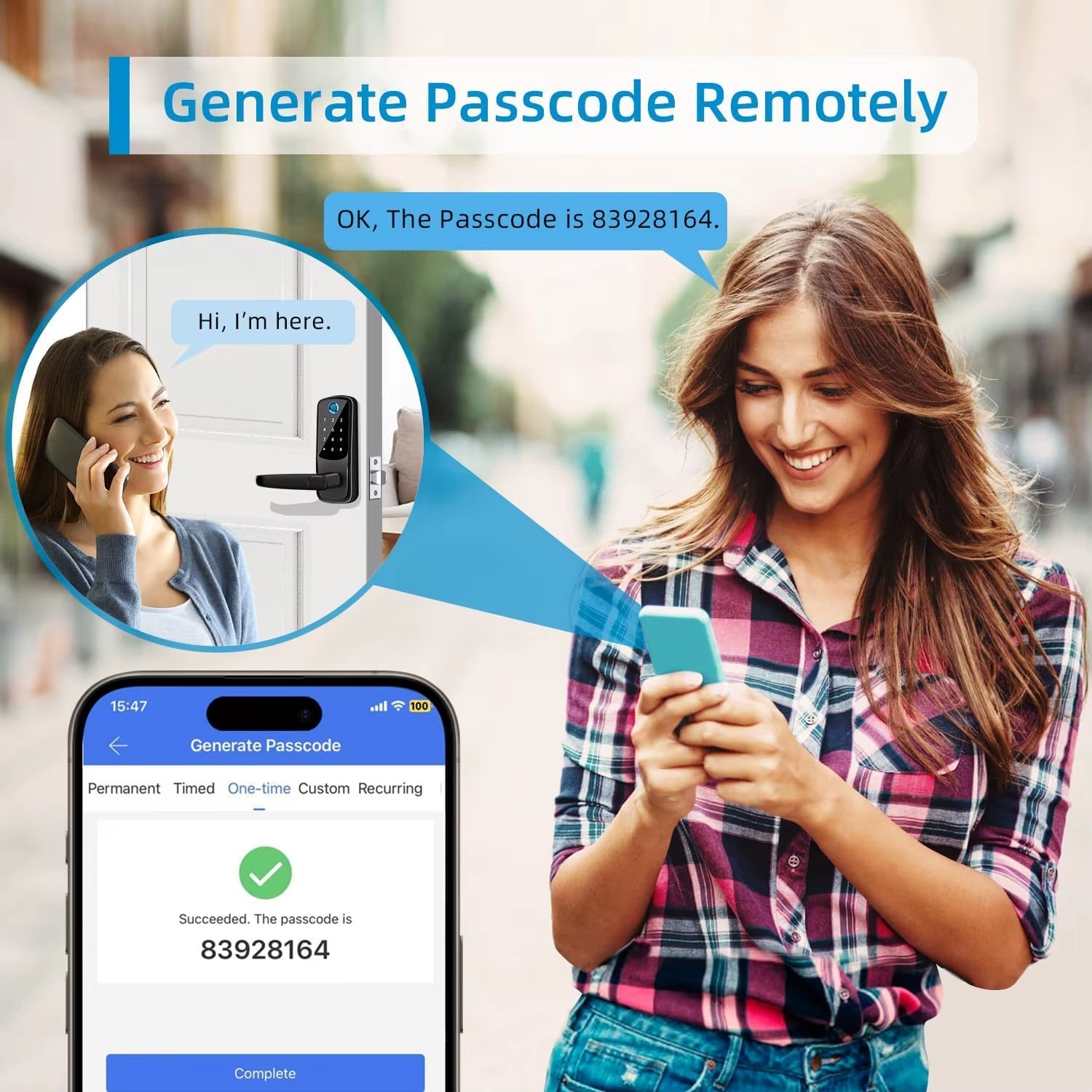 Smart Lock 5 in 1 Door Lock with Handle Biometric Technology Storage Memory Function TT LOCK APP Control