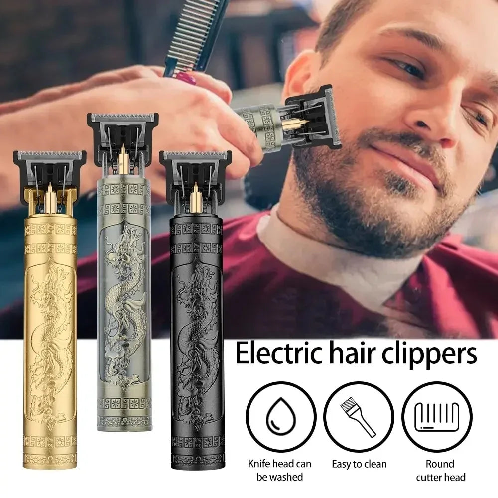 Rechargeable Trimmer with Engraved Dragon & Buddha Design
